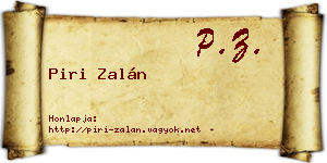 Piri Zalán névjegykártya